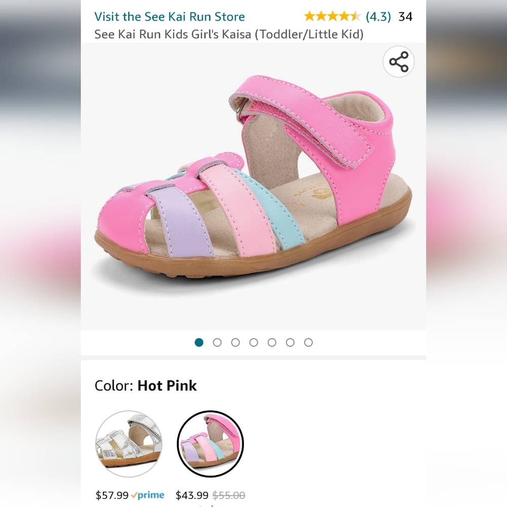 Girls pink See Kai Run sandals size 12